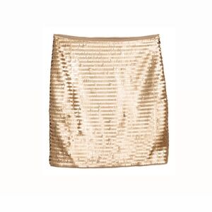 H&M Gold Metallic Tile Mini Skirt Size 8 NWT Party Holiday